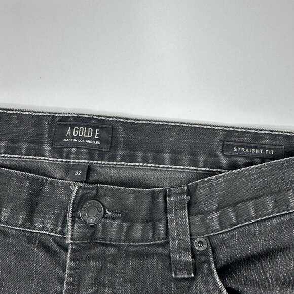 AGOLDE Women's Black Mid-Rise Straight Fit Luxury Designer Jeans W32-33/L28‎ - Picture 5 of 14